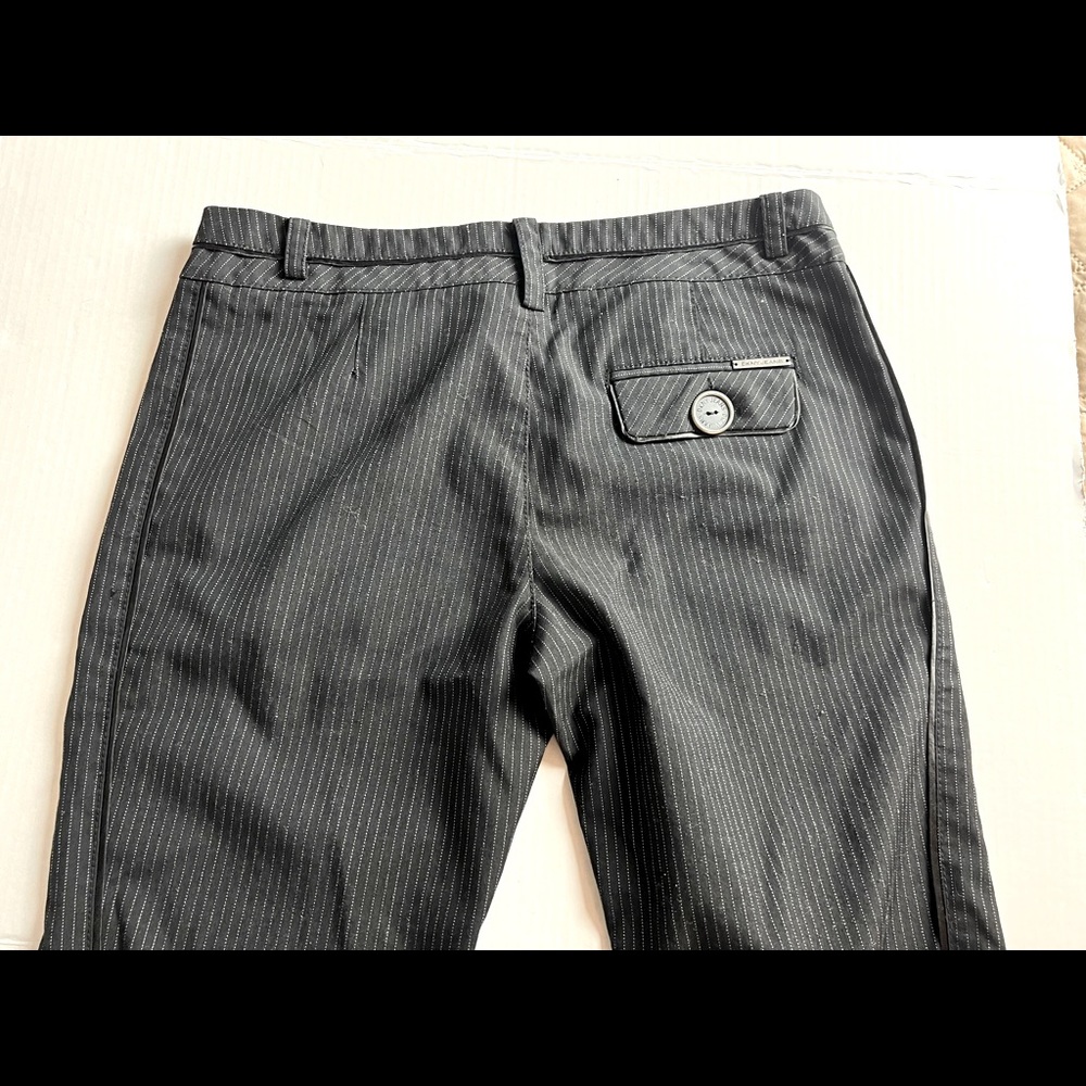 DKNY sz 7 pinstripe pants vintage hipster w/satin